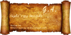 György Anikó névjegykártya